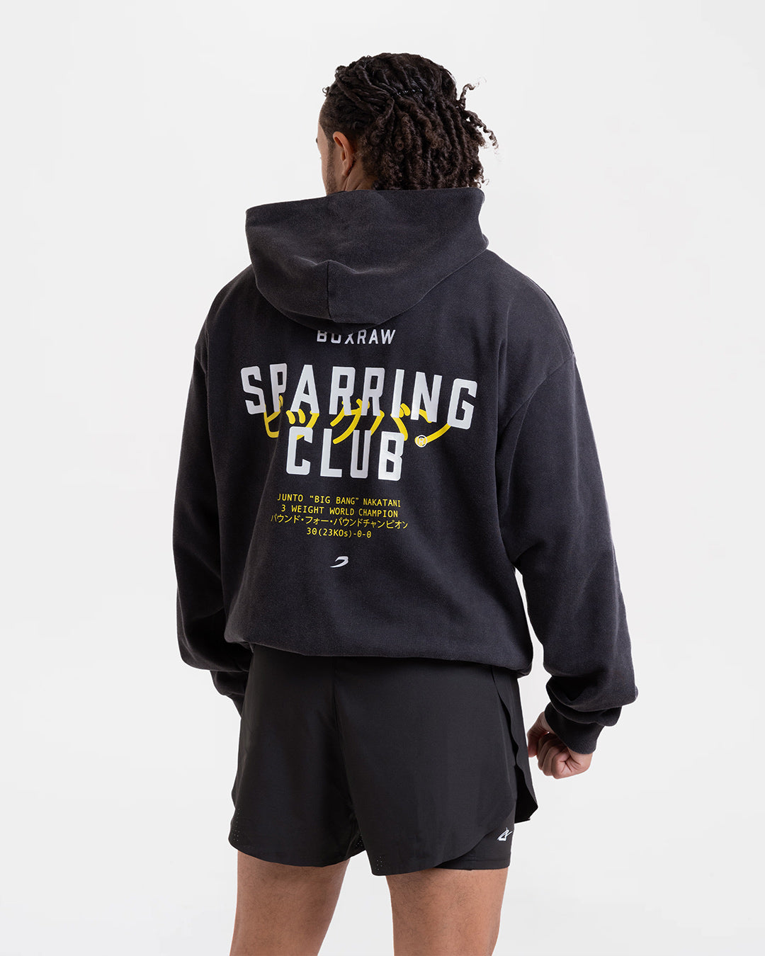 Nakatani x Sparring Club Oversized Hoodie - Washed Black | BOXRAW