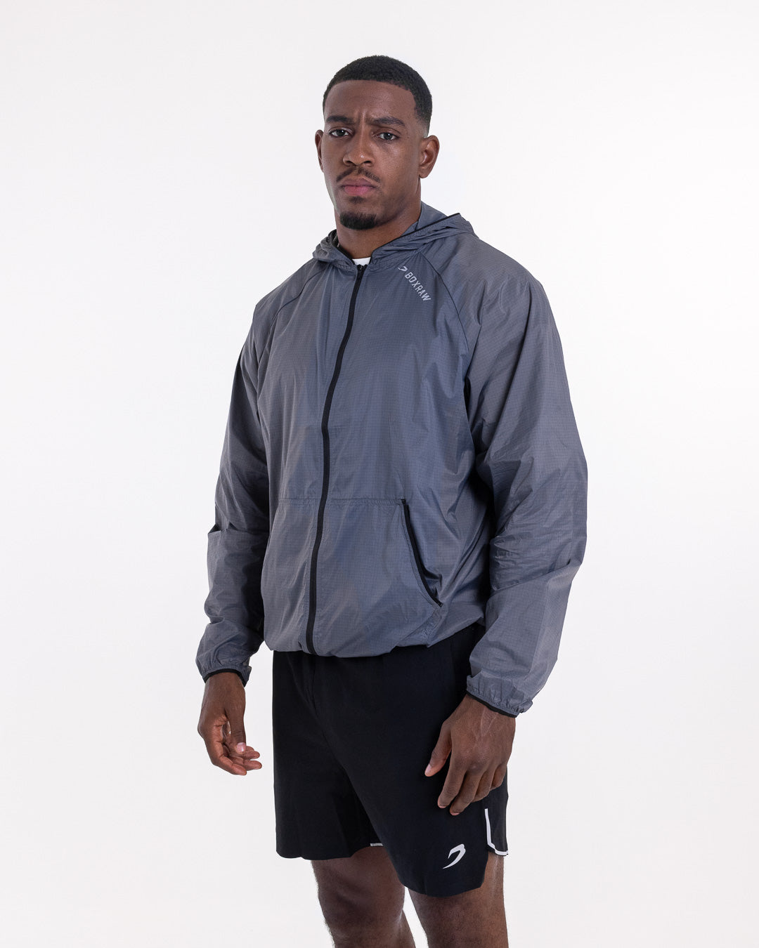 Genaro Zip Up Windbreaker - Charcoal | BOXRAW