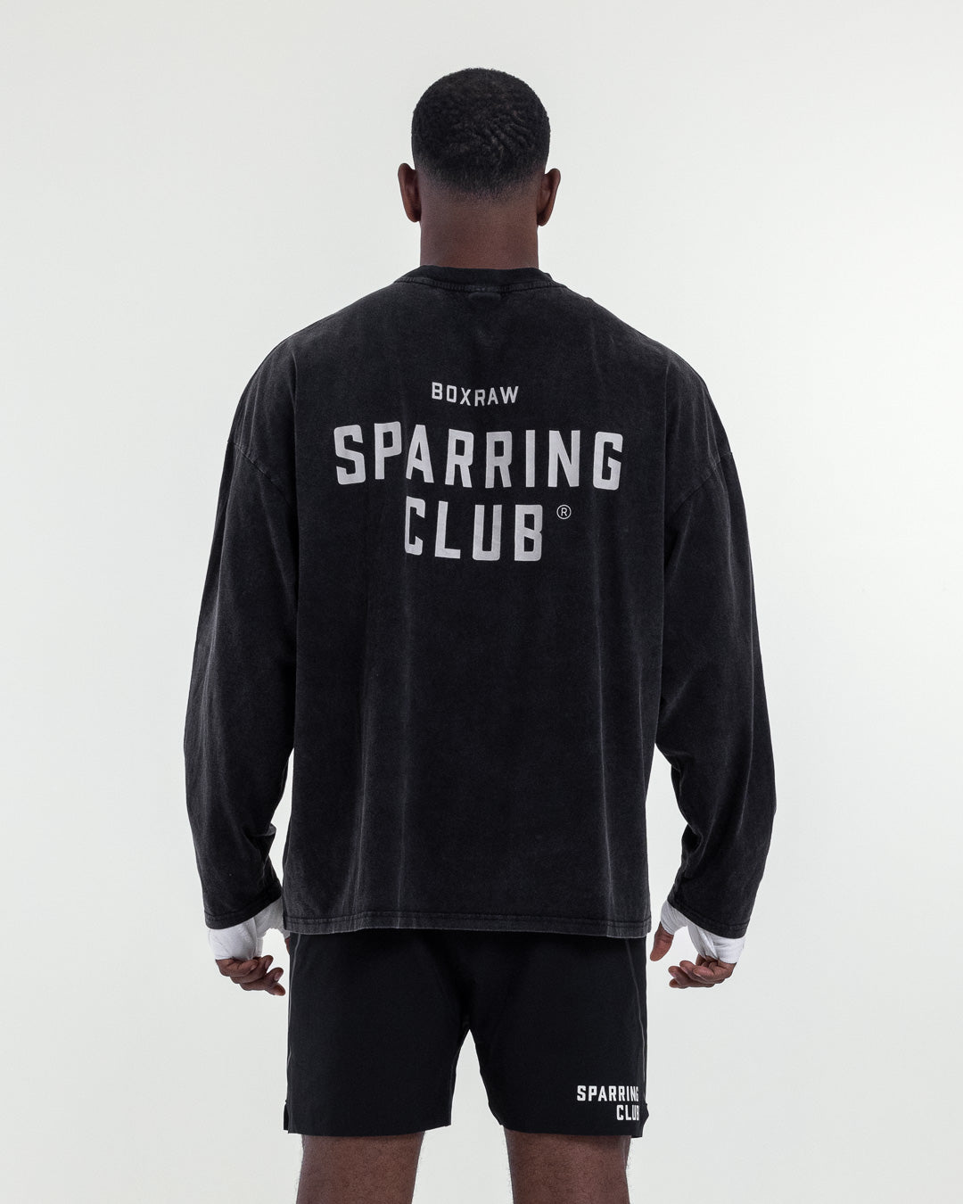 Sparring Club Long Sleeve T-Shirt - Washed Black | BOXRAW