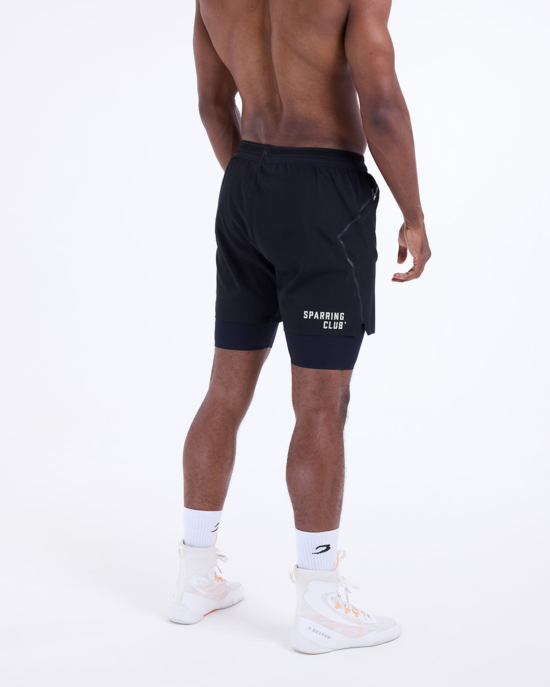 BOXRAW 新品 スパーリングクラブ 2イン1ショーツ Sparring Club 2-in-1 Shorts - Black | BOXRAW