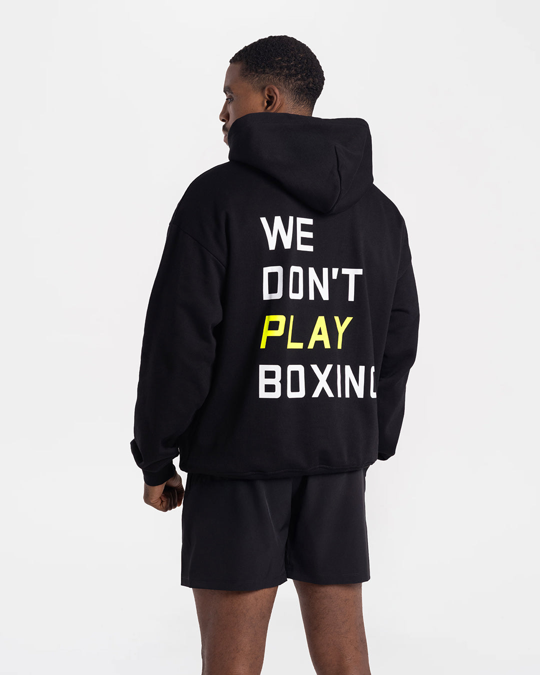 Men's We Don't Play Boxing Hoodie - Black/Yellow | BOXRAW