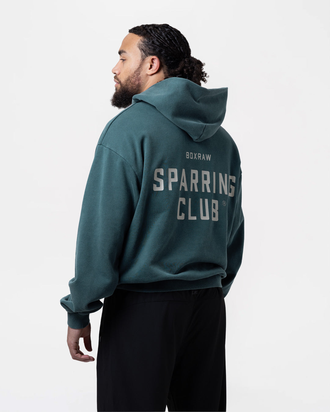 Men's Sparring Club Oversized Hoodie - Washed Teal | BOXRAW