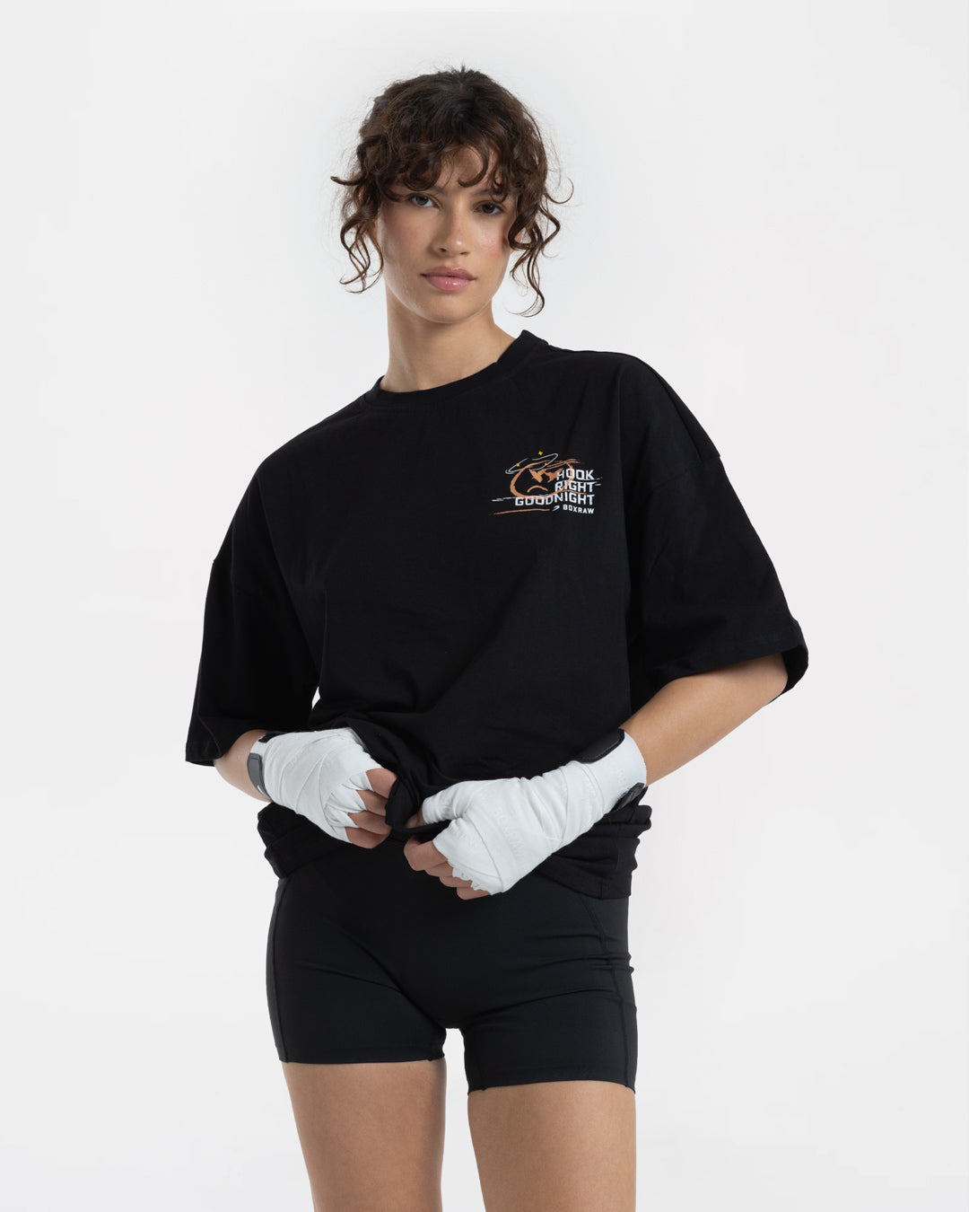 Women's Hook Right Goodnight Oversized T-Shirt - Black | BOXRAW
