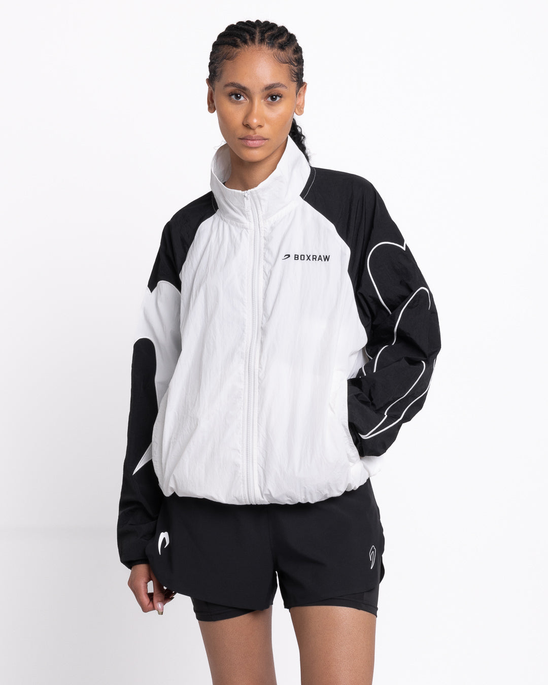 Womens Tunero Track Jacket - White/Black | BOXRAW