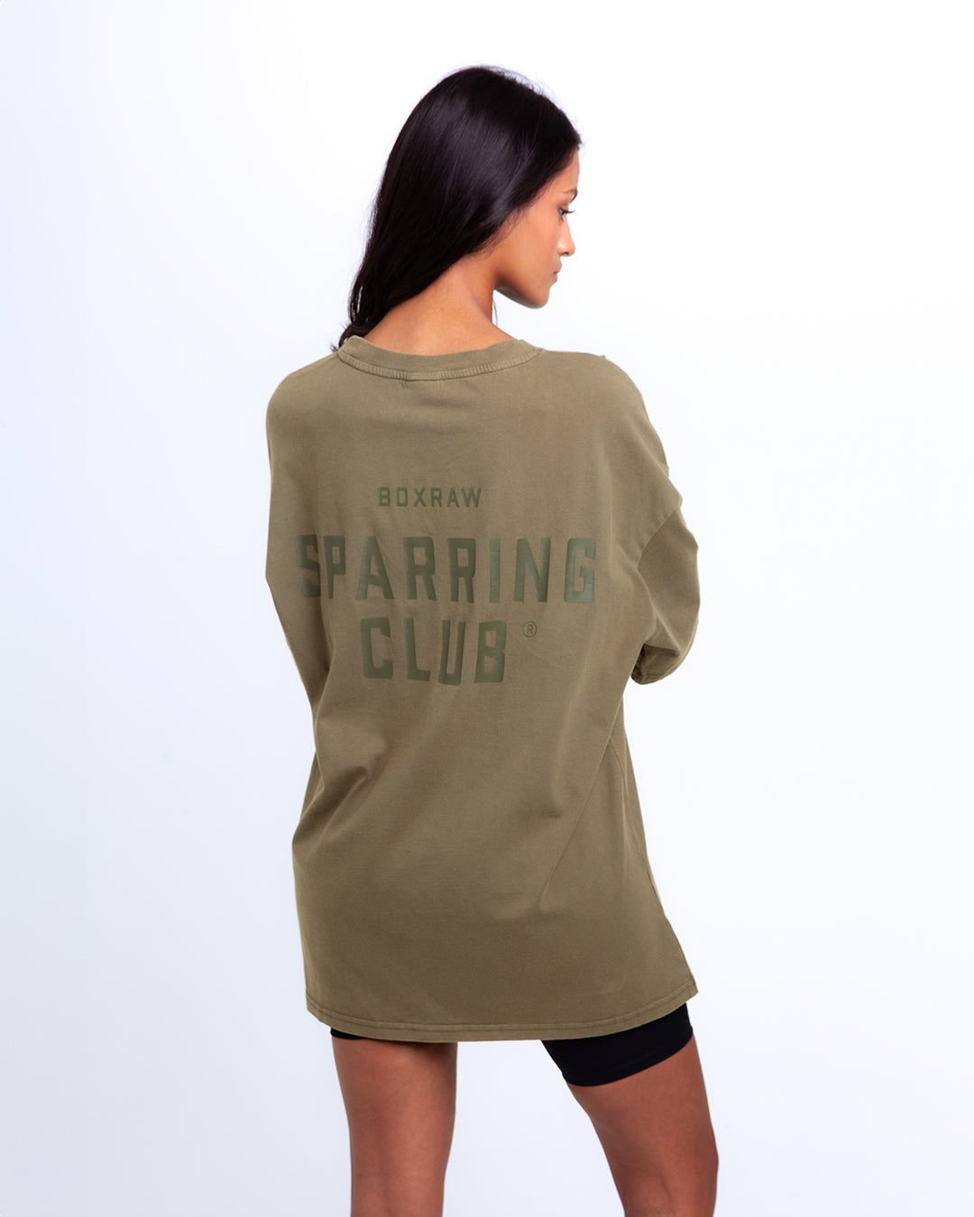 Women's Sparring Club Oversized T-Shirt - Washed Olive | BOXRAW
