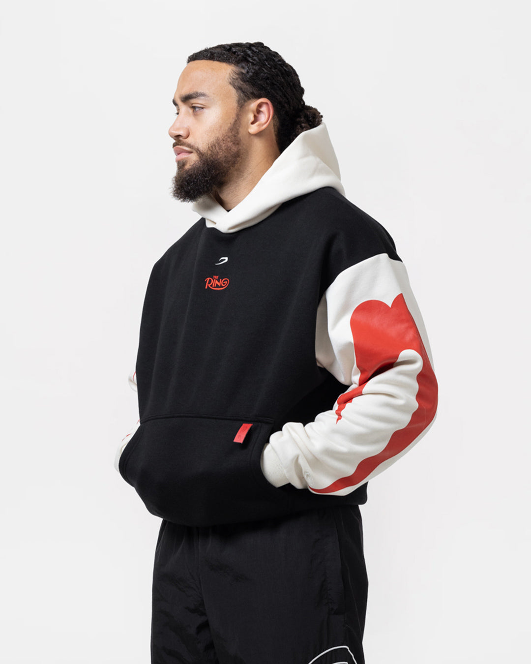 Ring x BOXRAW Oversized Hoodie - Black/Beige