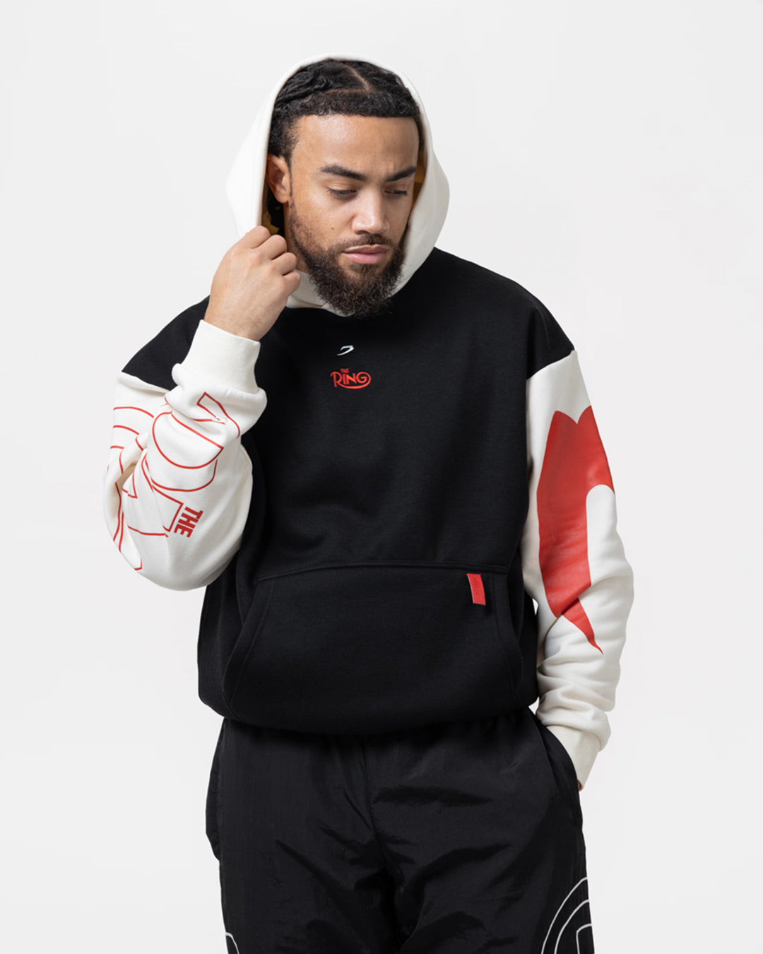 Ring x BOXRAW Oversized Hoodie - Black/Beige