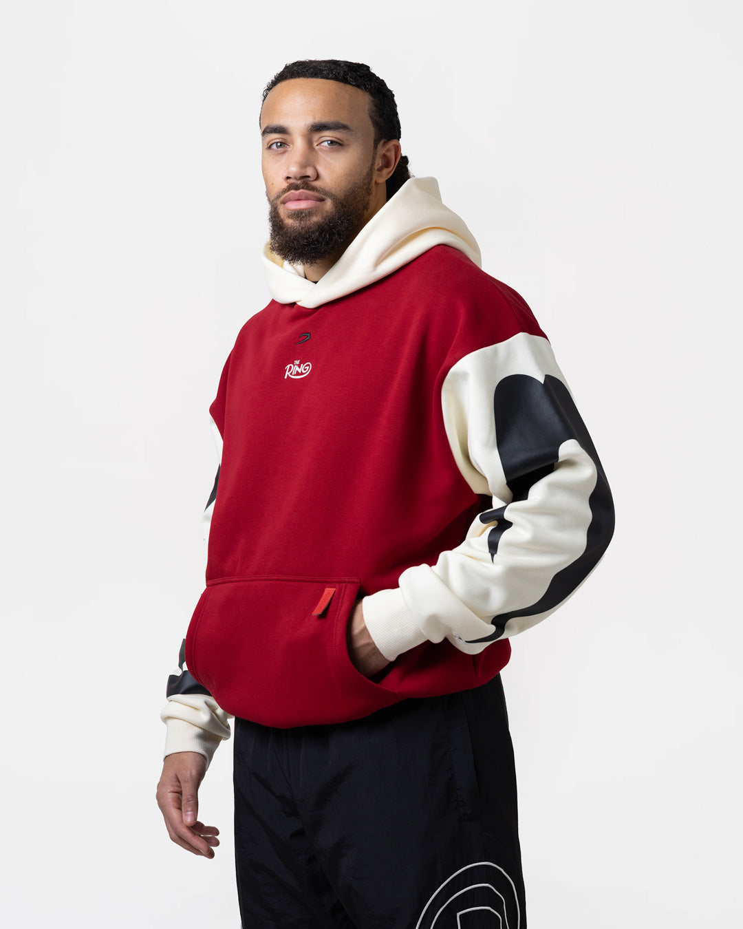 Ring x BOXRAW Oversized Hoodie - Red/Beige