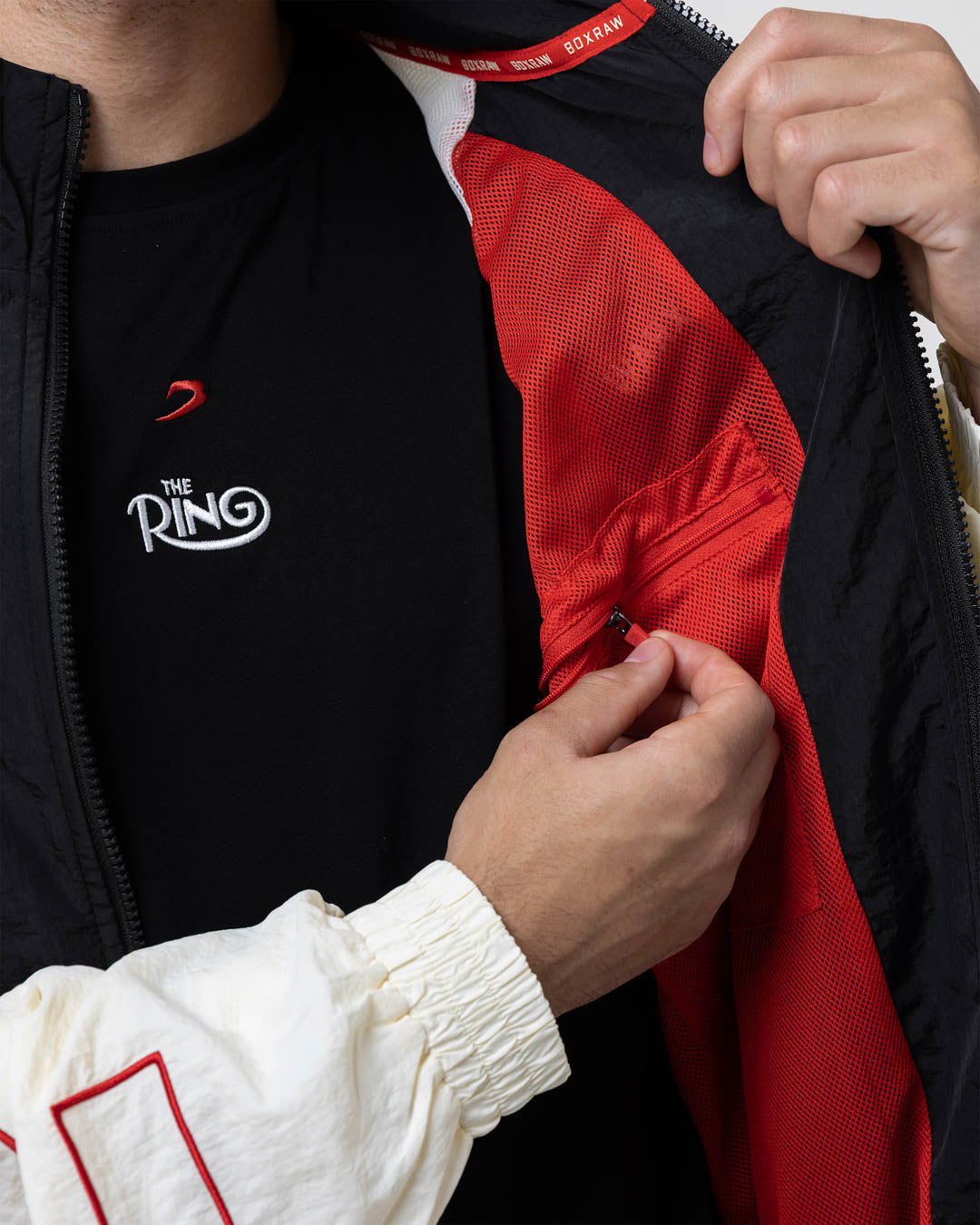 Ring x BOXRAW Track Jacket - Black/Beige | BOXRAW