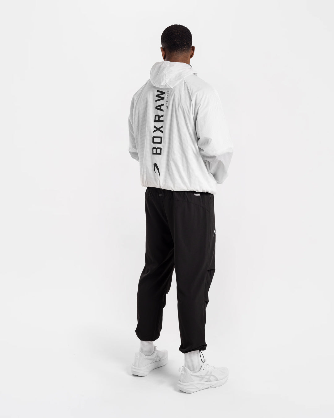 Genaro Oversized Windbreaker Hoodie - White | BOXRAW