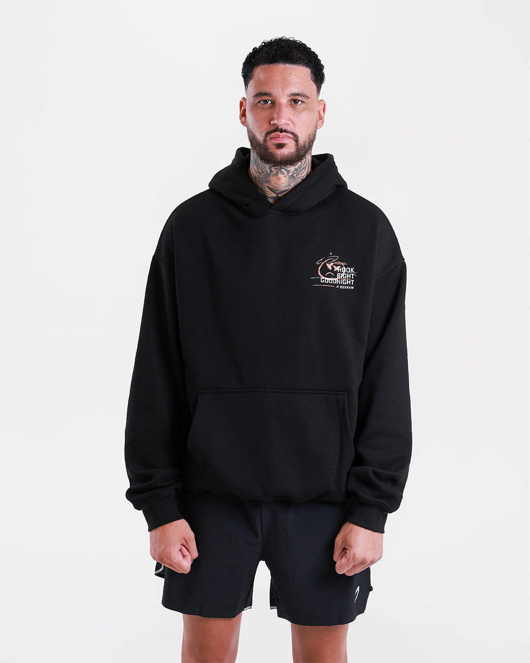 Hook Right Goodnight Oversized Hoodie - Black | BOXRAW