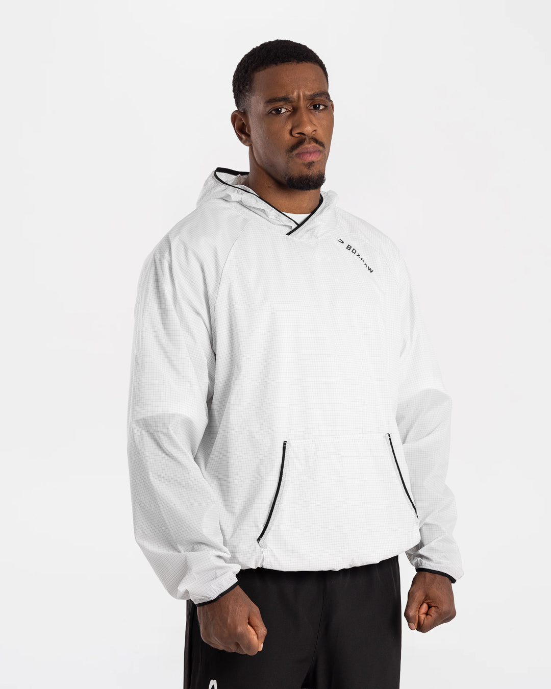 boxraw ジェナーロ・オーバーサイズ・ウィンドブレーカー・クルー Genaro Oversized Windbreaker Hoodie - Charcoal | BOXRAW