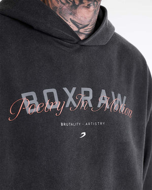 Poetry In Motion Oversized Hoodie - Washed Black