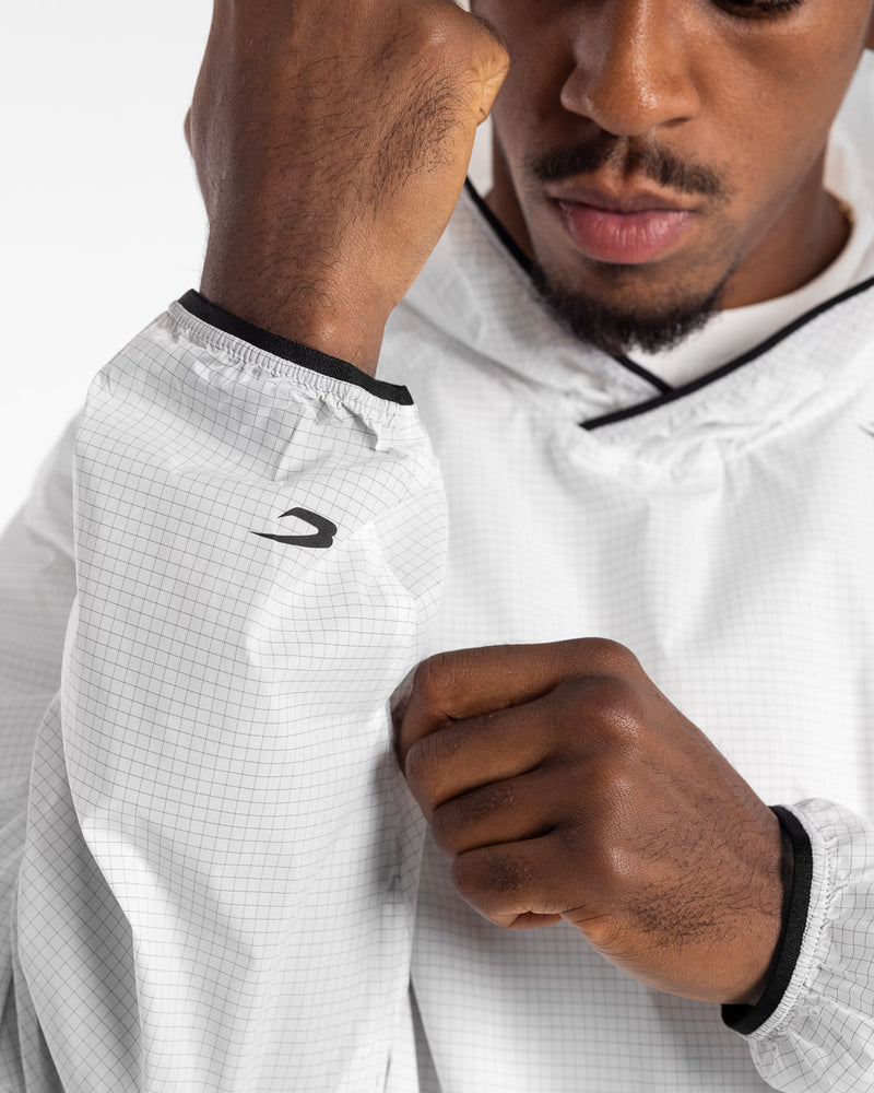 Genaro Oversized Windbreaker Hoodie - White