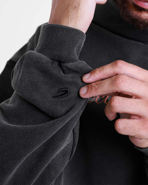 Poetry In Motion Oversized Hoodie - Washed Black