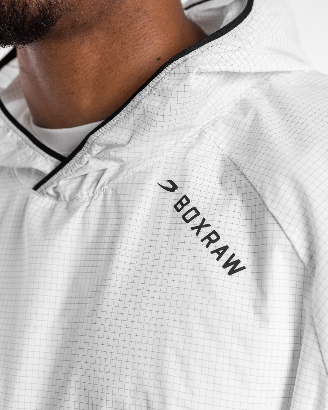 Genaro Oversized Windbreaker Hoodie - White | BOXRAW