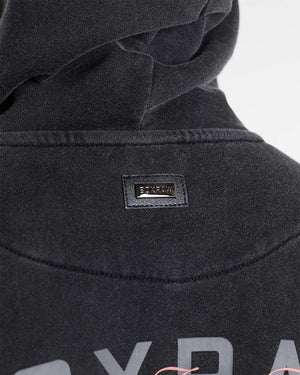 Poetry In Motion Oversized Hoodie - Washed Black