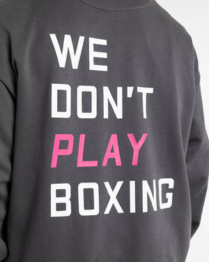 We Don't Play Boxing Oversized Hoodie - Grey/Pink