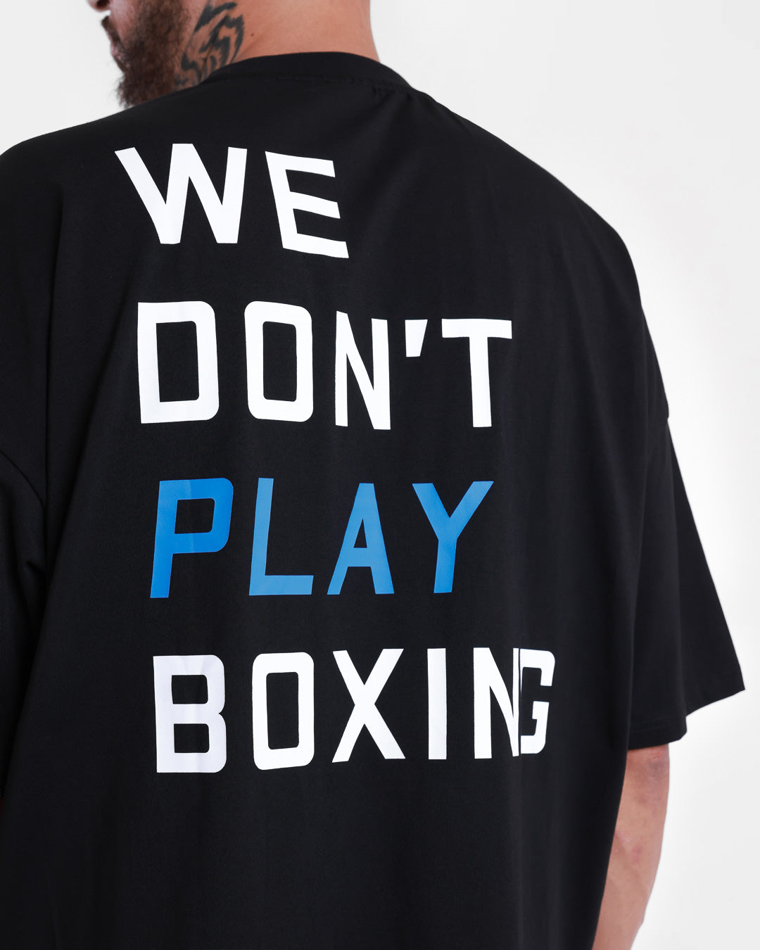 We Don't Play Boxing Oversized T-Shirt - Black/Blue