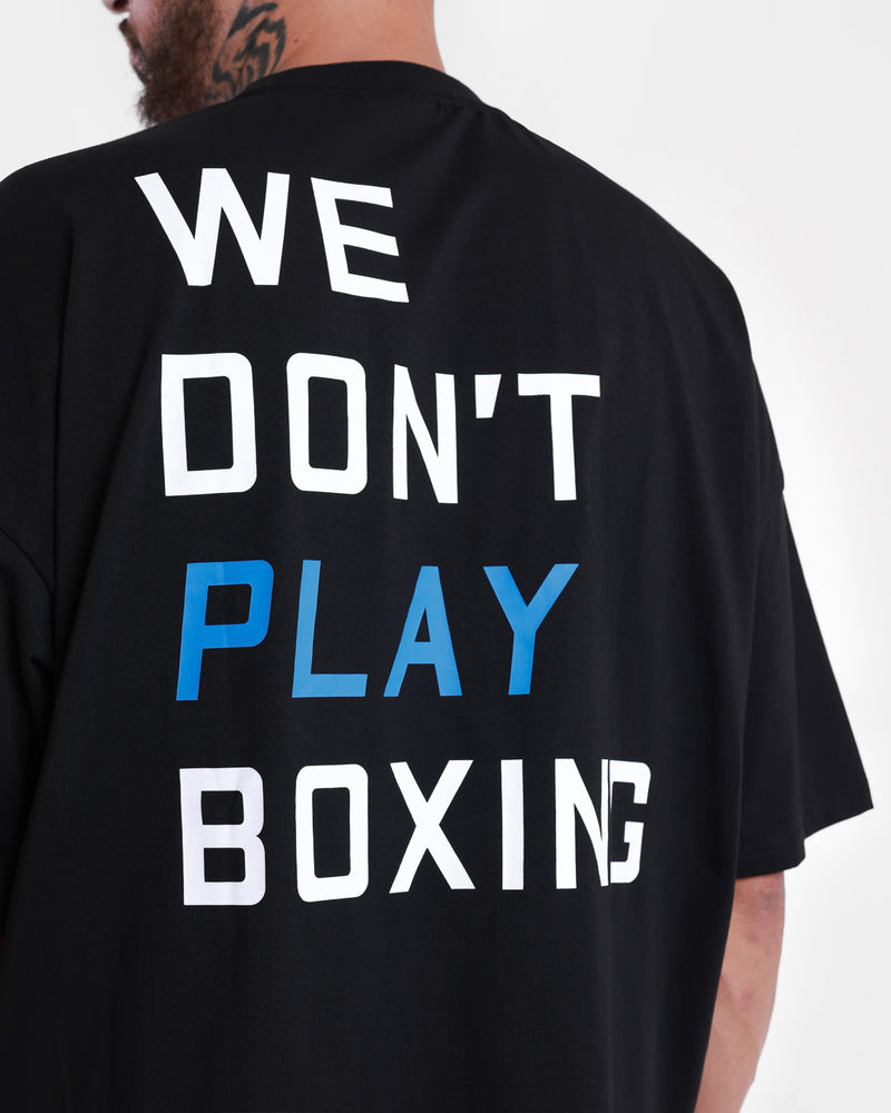 We Don't Play Boxing Oversized T-Shirt - Black/Blue