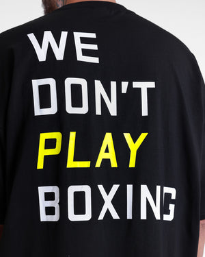 We Don't Play Boxing Oversized T-Shirt - Black/Yellow