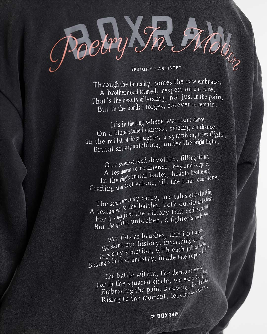 Poetry In Motion Oversized Hoodie - Washed Black