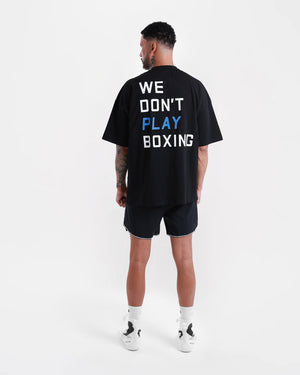 We Don't Play Boxing Oversized T-Shirt - Black/Blue