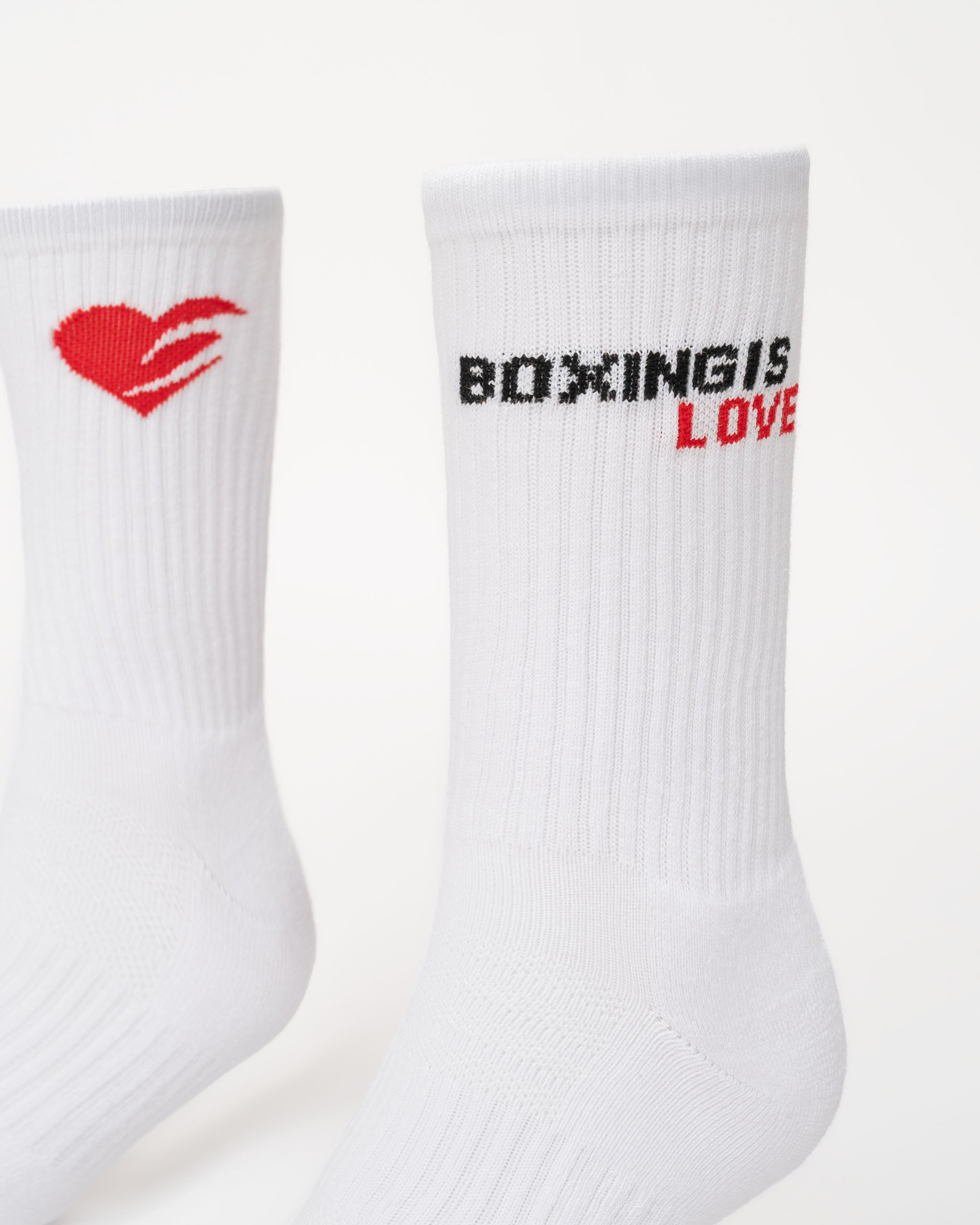 Boxing Is Love Crew Socks (3 Pairs) - White