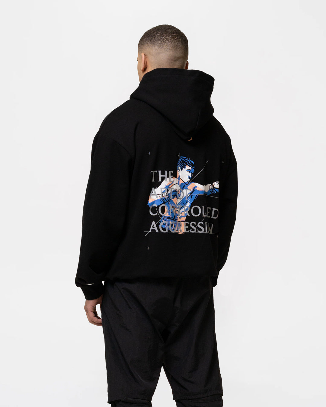 Bivol x BOXRAW Controlled Aggression Oversized Hoodie - Black