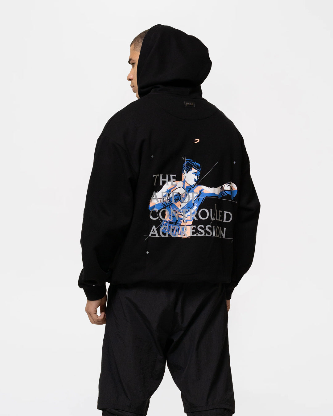 Bivol x BOXRAW Controlled Aggression Oversized Hoodie - Black | BOXRAW