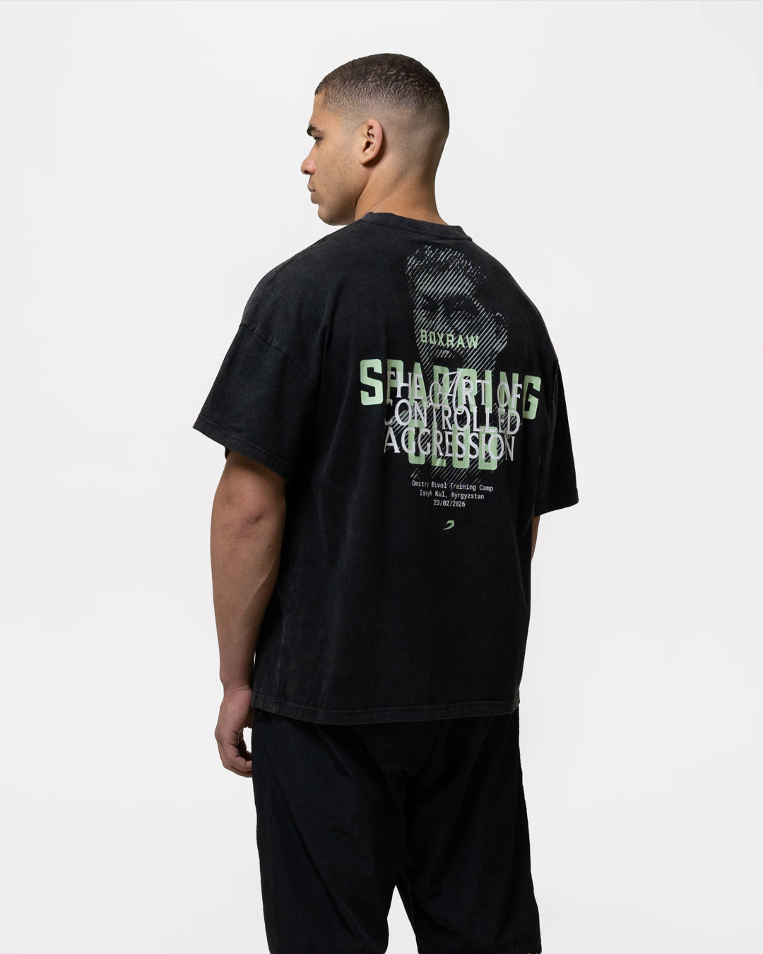 Bivol x Sparring Club Oversized T-Shirt - Washed Black | BOXRAW