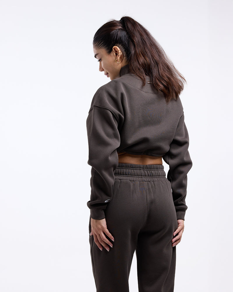 Johnson Cropped 1/4 Zip - Mocha