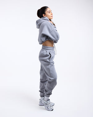 Johnson Cropped Hoodie - Grey