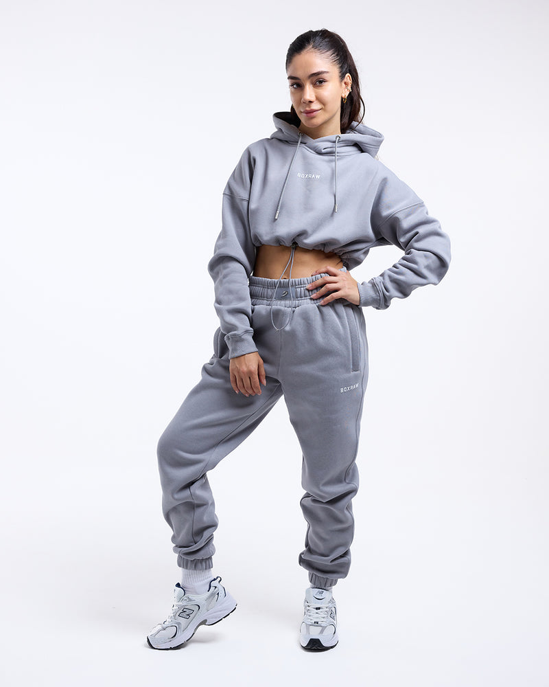 Johnson Cropped Hoodie - Grey