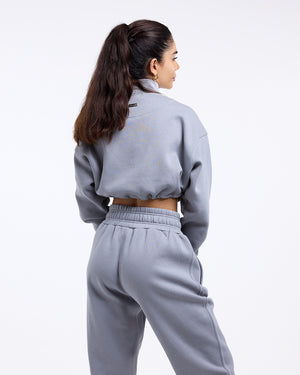 Johnson Cropped 1/4 Zip - Grey