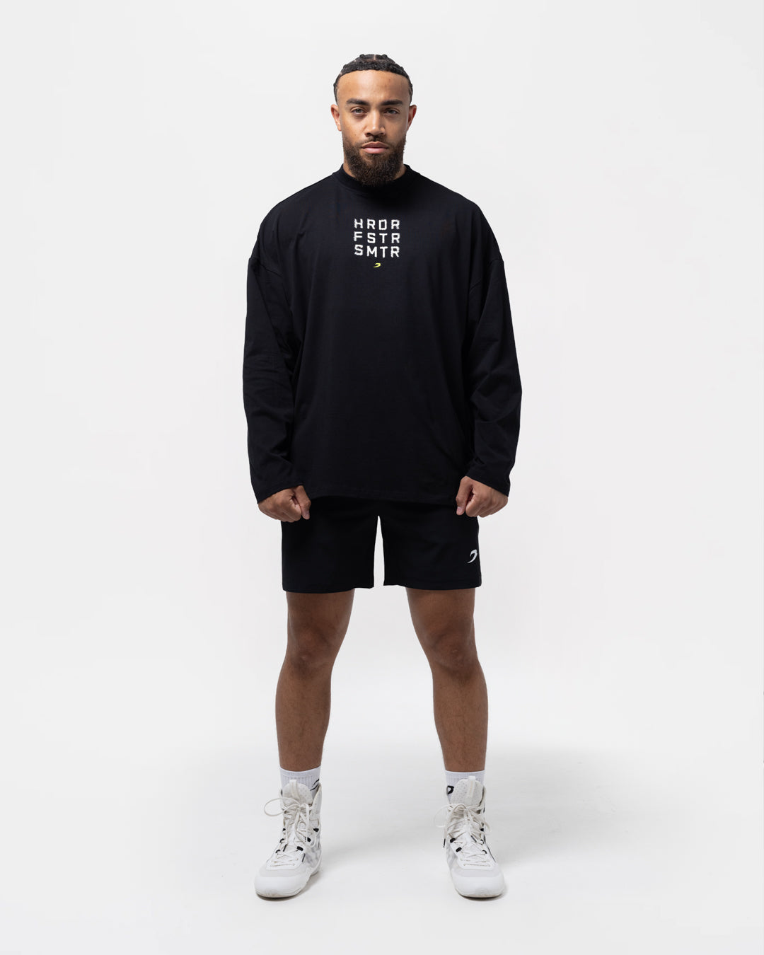 HRDR FSTR SMTR Oversized Long Sleeve T-Shirt - Black