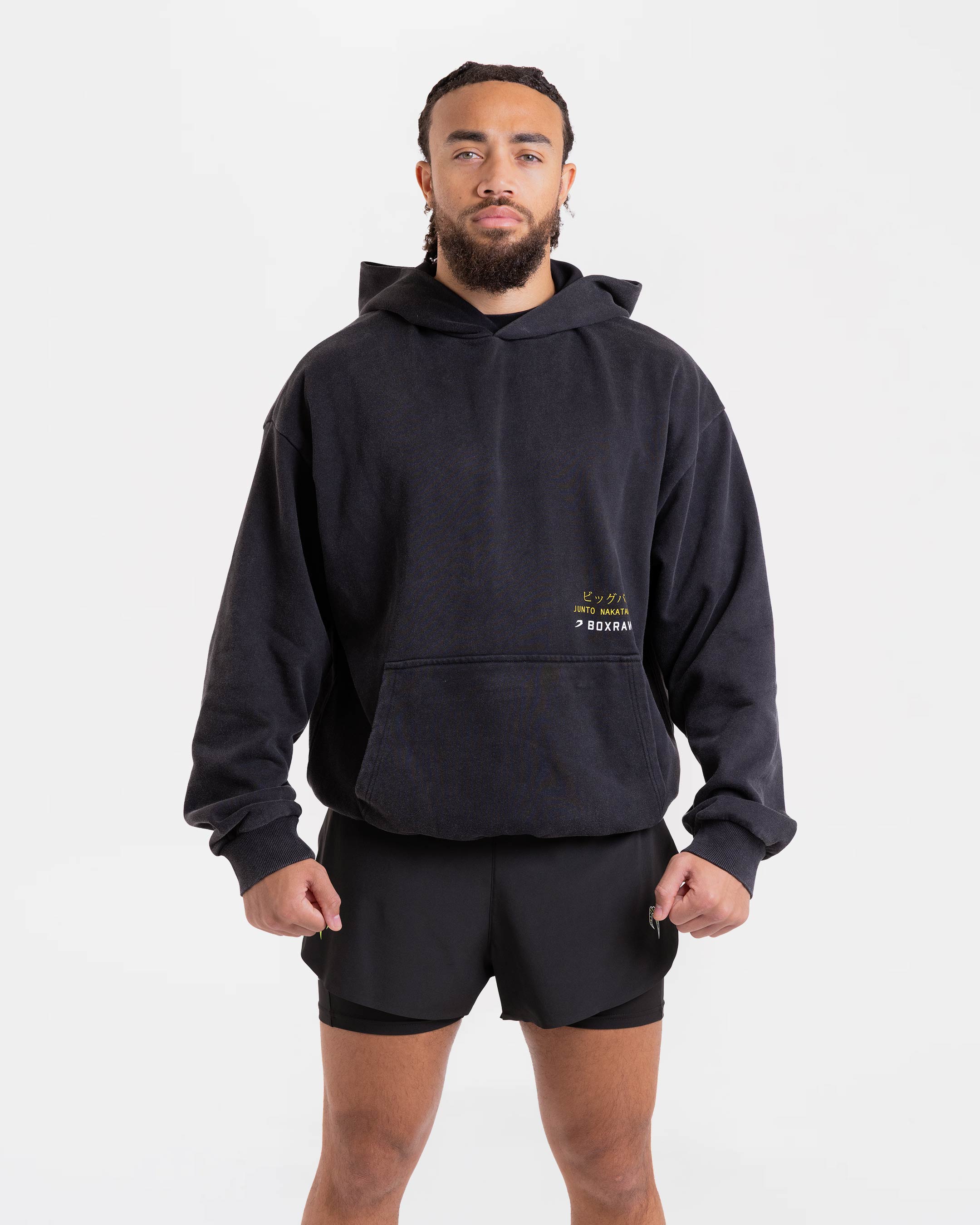 Nakatani x Sparring Club Oversized Hoodie - Washed Black | BOXRAW