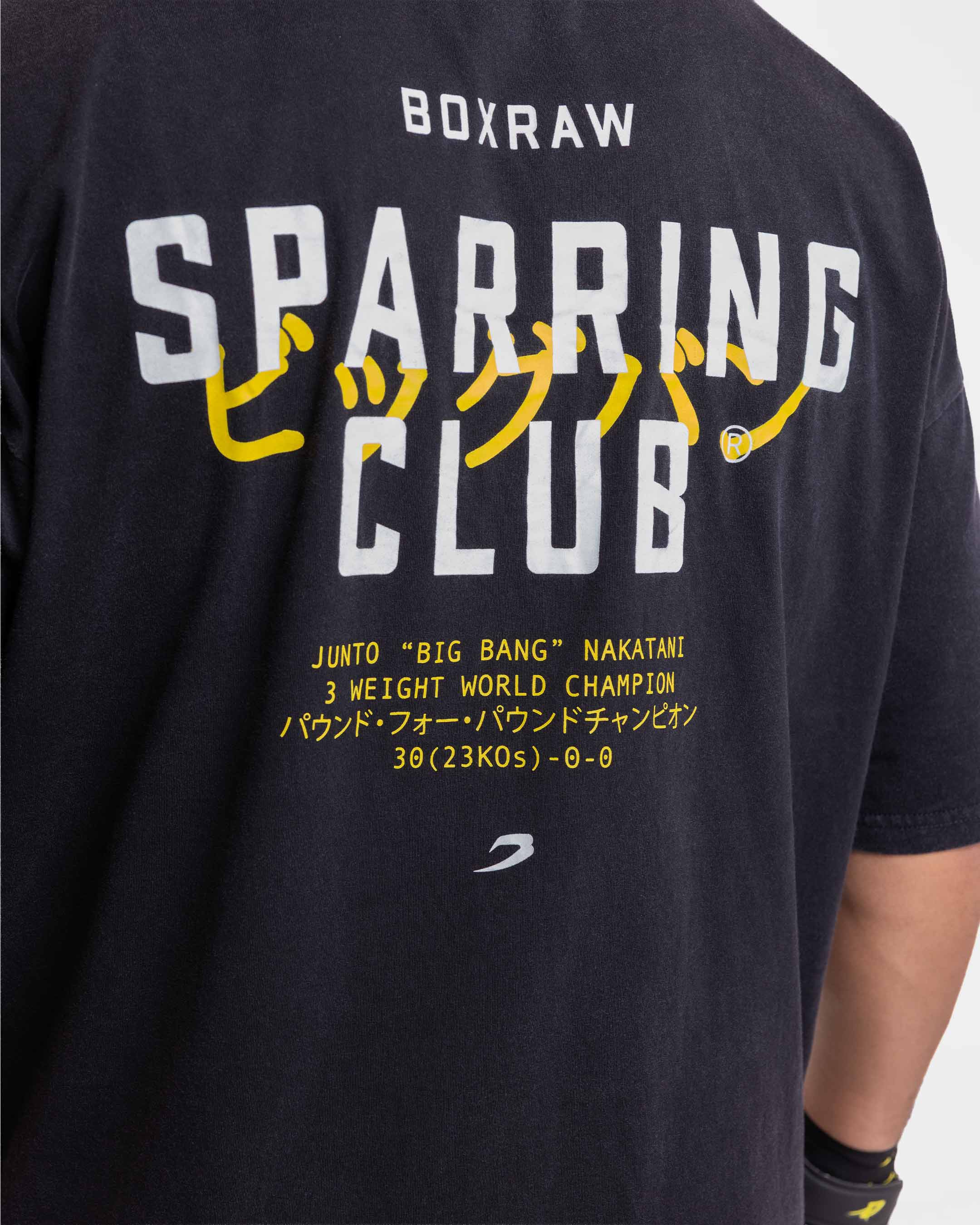 SPARRING CLUB OVERSIZED T-SHIRT ボクシング Nakatani x Sparring Club Oversized T-Shirt - Washed Black | BOXRAW