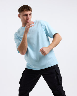 Lineal Oversized T-Shirt - Baby Blue