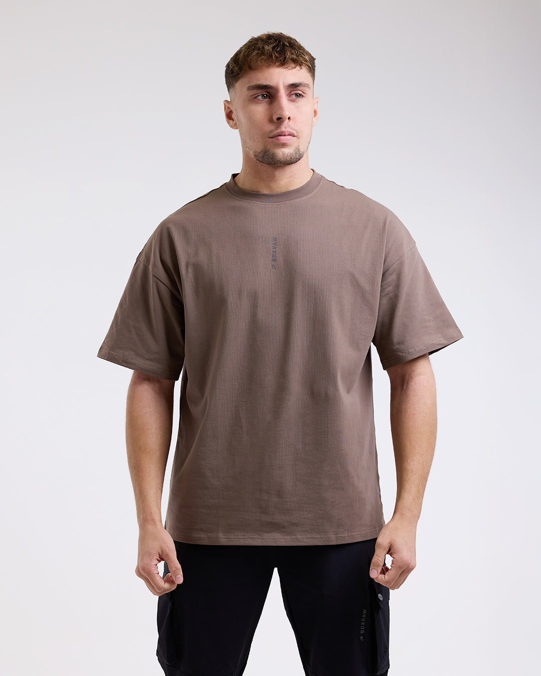Lineal Oversized T-Shirt - Mocha | BOXRAW