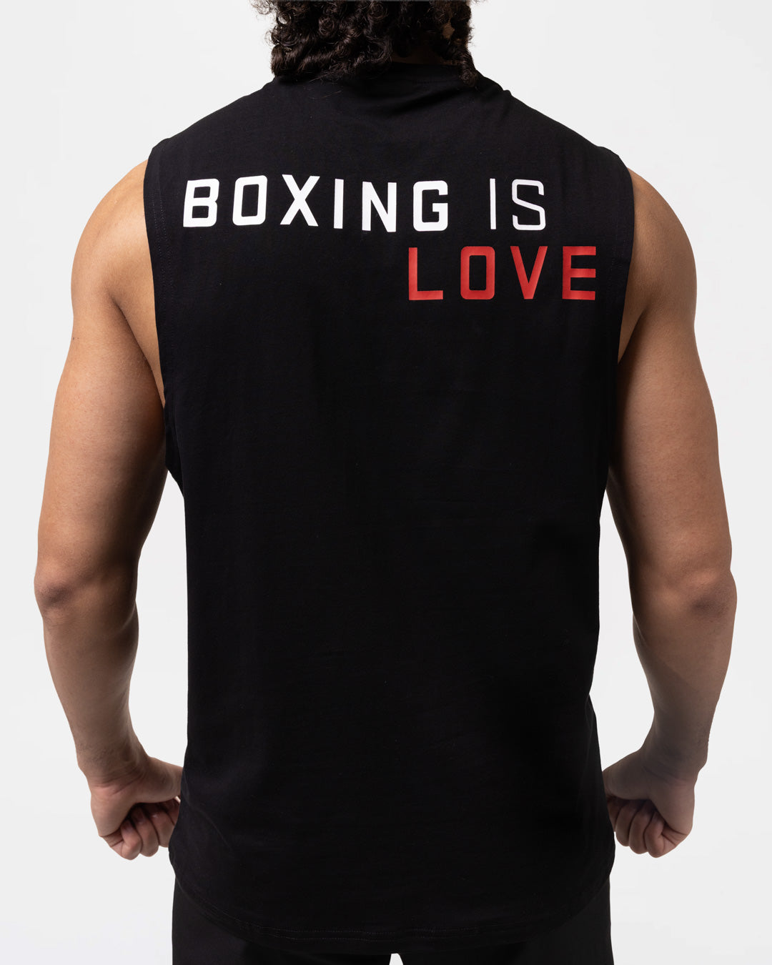 Boxing is Love Oversized Muscle Tank - Black
