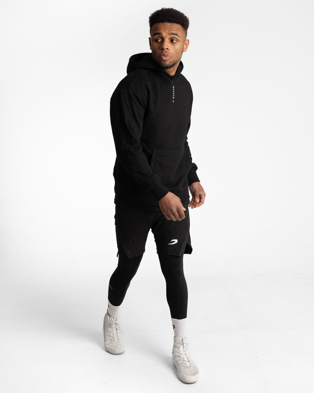 Lineal Oversized Hoodie - Black | BOXRAW