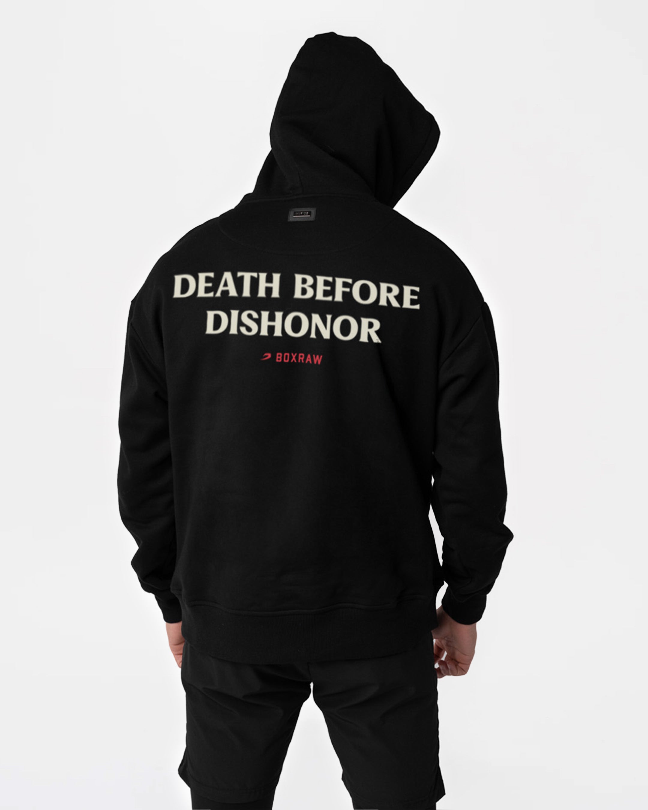 Death Before Dishonor Oversized Hoodie - Black | BOXRAW