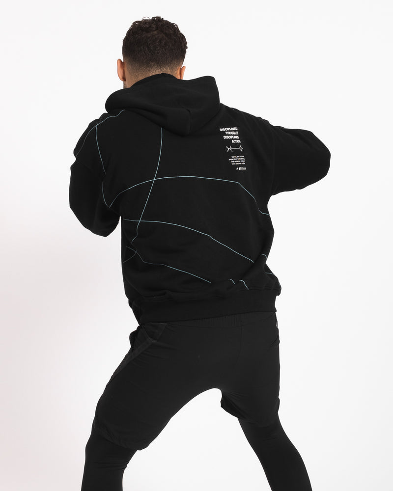 Disciplined Thought/Action Oversized Hoodie - Black