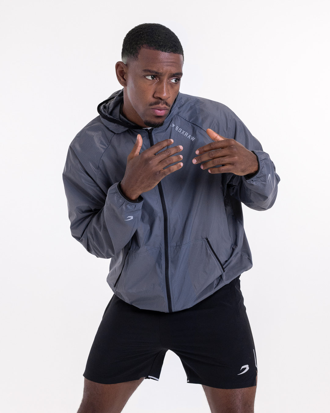 Genaro Zip Up Windbreaker - Charcoal | BOXRAW