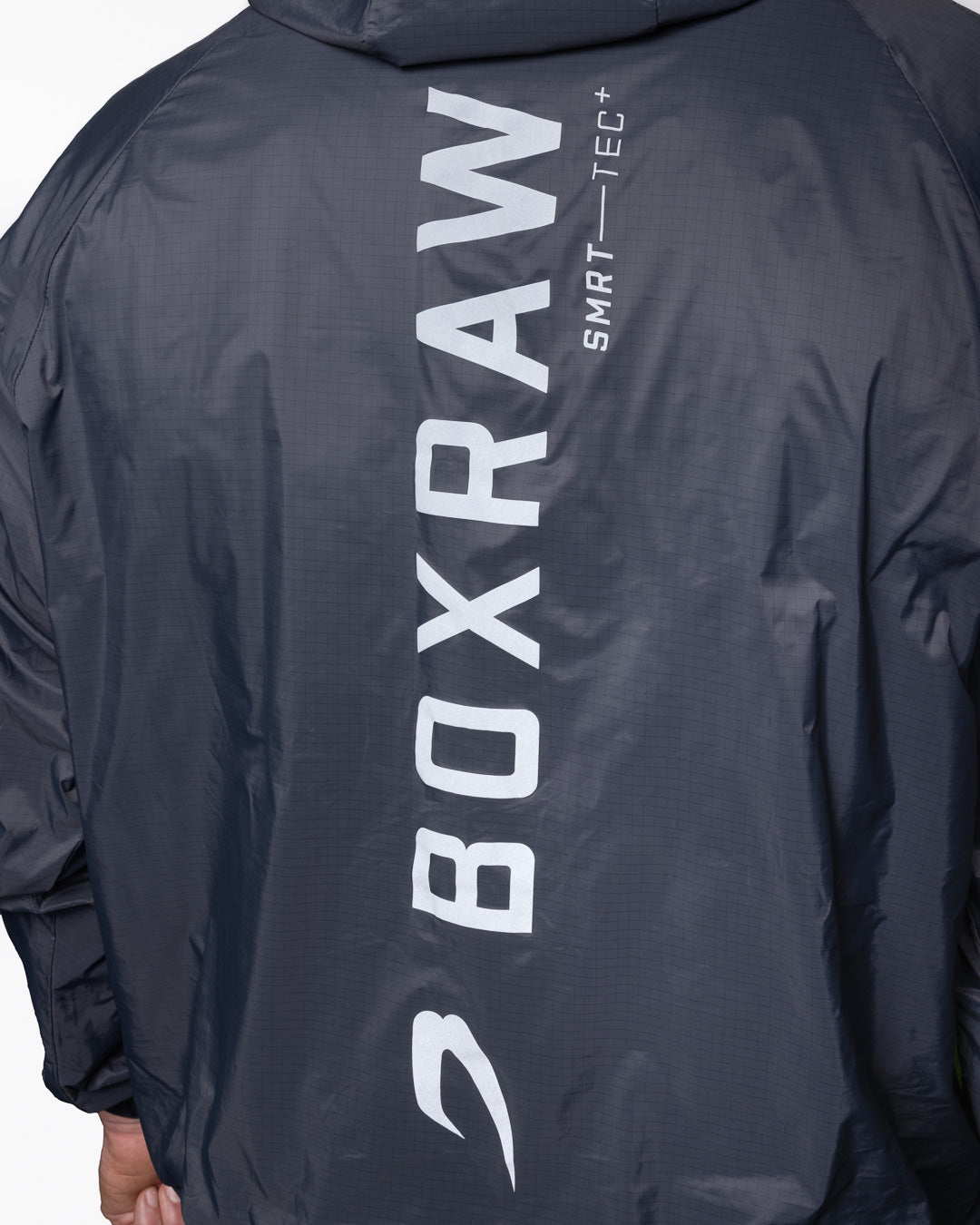 Genaro Oversized Windbreaker Hoodie - Charcoal | BOXRAW
