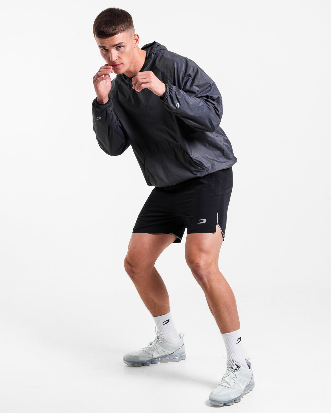 Genaro Oversized Windbreaker Hoodie - Charcoal | BOXRAW