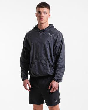 Genaro Oversized Windbreaker Hoodie Charcoal