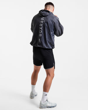 Genaro Oversized Windbreaker Hoodie - Charcoal