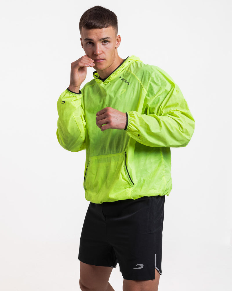 Genaro Oversized Windbreaker Hoodie - Neon Yellow